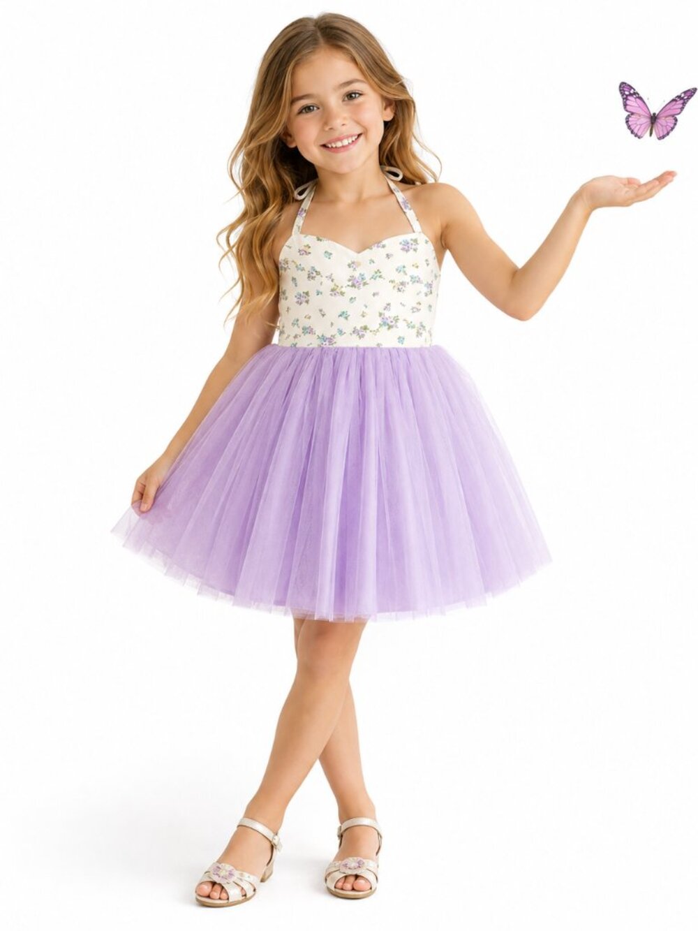 FLOFALLZIQUE Floral Vintage Tulle Twirl Dress NWT